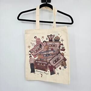 NEW Harry Styles Harry's House Cassette Tapes Canvas‎ Graphic Tote Bag Cream